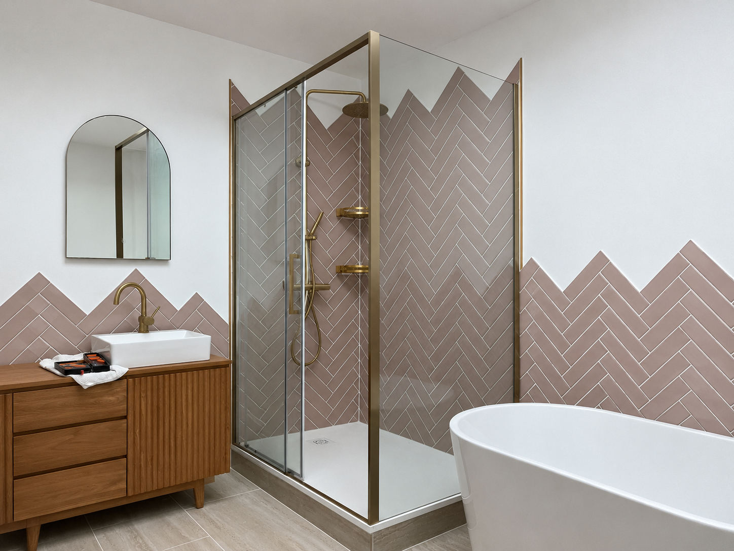 Après travaux : salle de bain créée de zéro par KM BAT